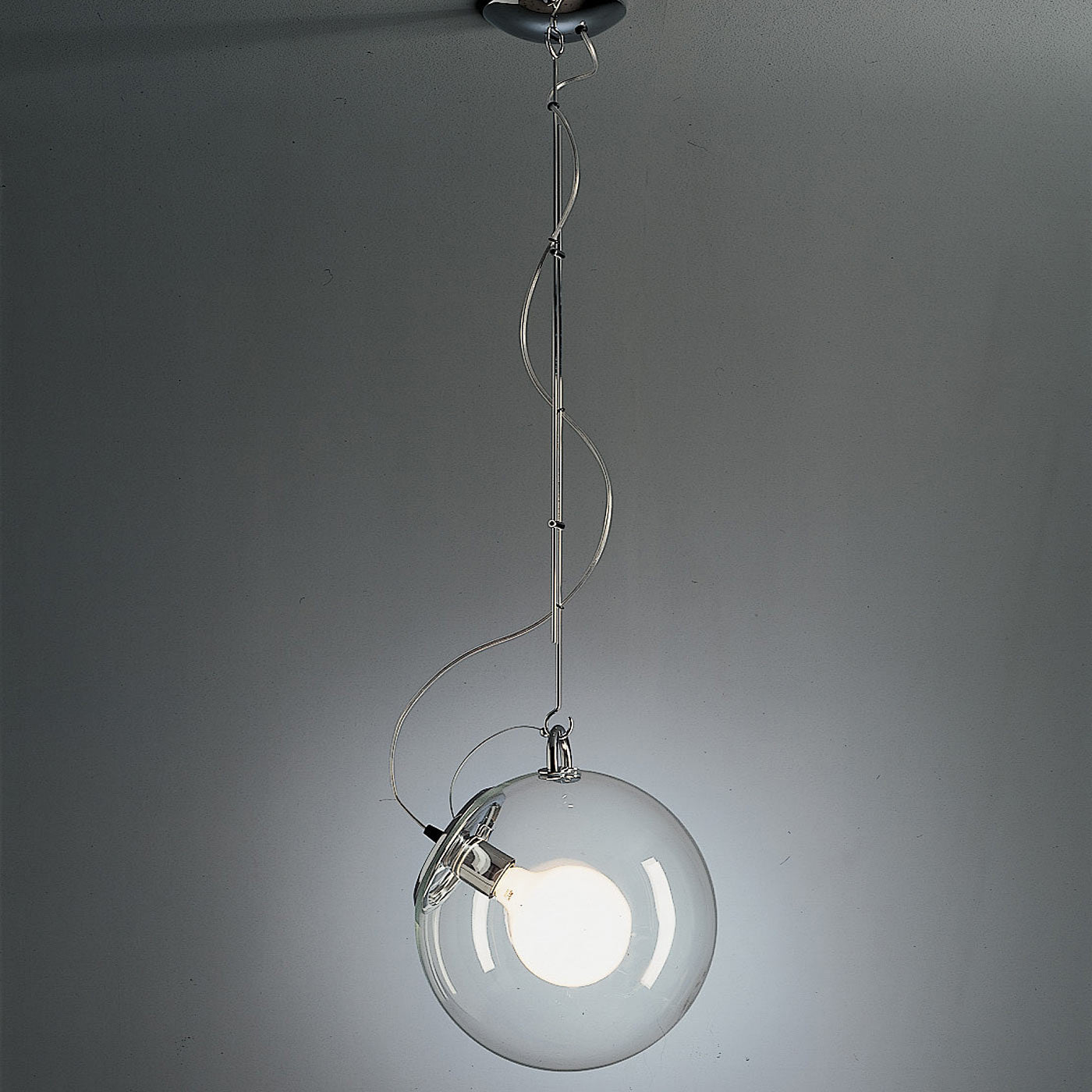 Miconos Suspension Lamp wall / ceiling lamps Artemide Chrome Dimmable 2-Wire 