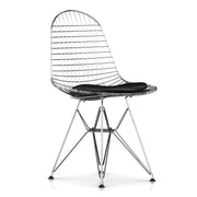 Eames Wire Chair-Leather Seat with Wire Back Side/Dining herman miller Black Leather Glides with Felt Bottom 