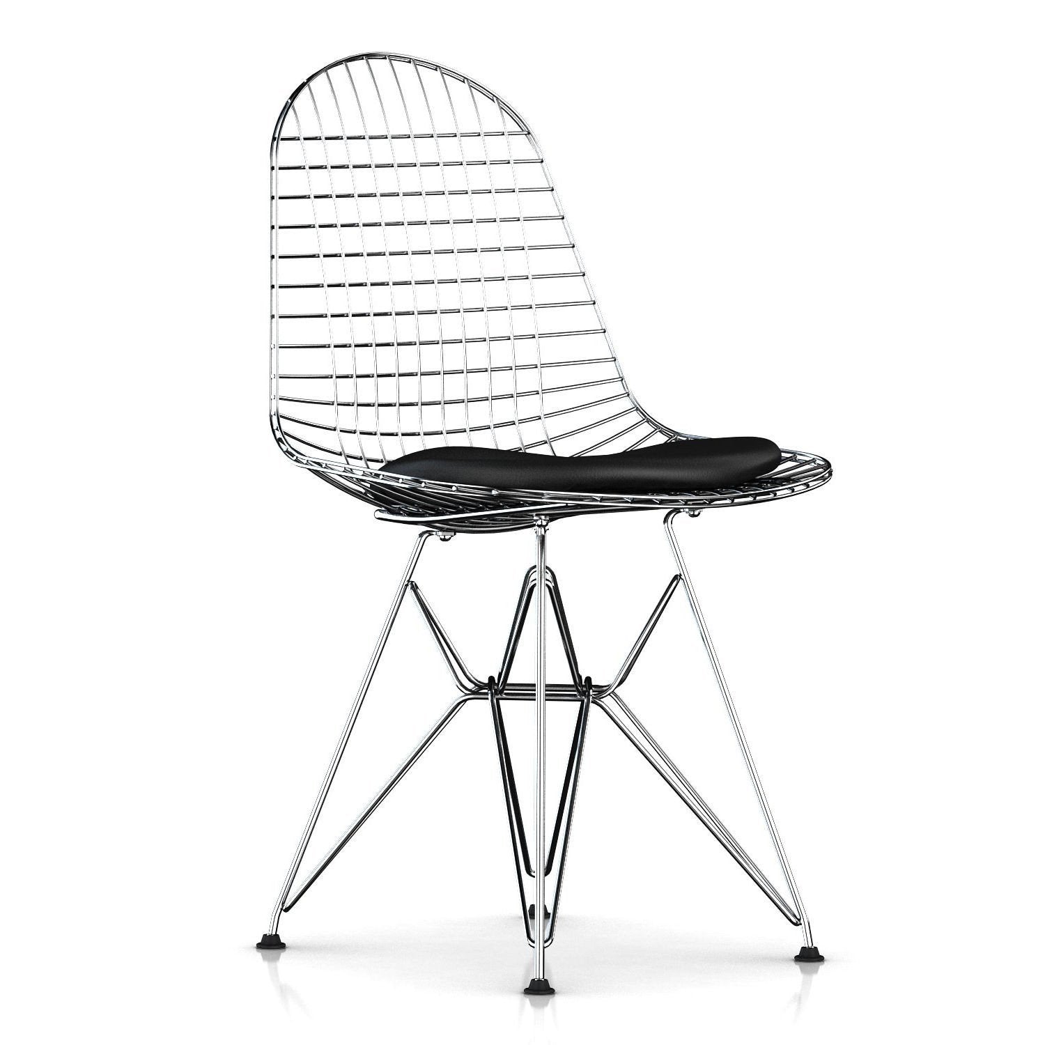 Eames Wire Chair-Leather Seat with Wire Back — CA Modern Home