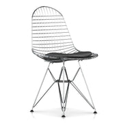 Eames Wire Chair-Leather Seat with Wire Back Side/Dining herman miller Graphite Leather Glides with Felt Bottom 