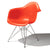 Eames Molded Plastic Arm Chair Wire Base / DAR Side/Dining herman miller Trivalent Chrome Base Frame Finish + $20.00 Red Orange Seat and Back Standard Glide With Felt Bottom + $20.00