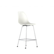 Eames Molded Plastic Counter Stool bar seating herman miller Trivalent Chrome Frame Finish + $40.00 White Standard Glide With Felt Bottom + $20.00