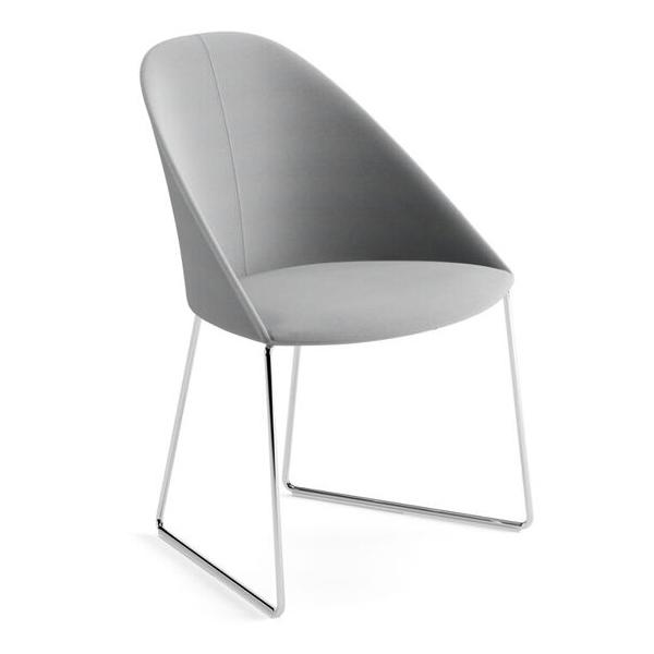 Cila Upholstered Chair With Sled Base Chairs Arper 