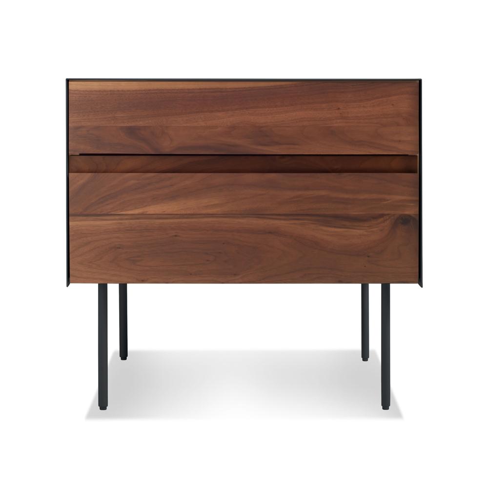 Clad Nightstand storage BluDot Walnut / Oblivion 