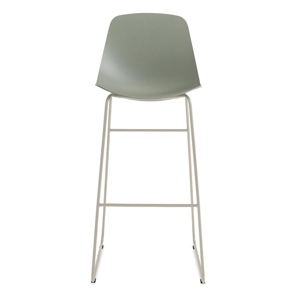 Clean Cut Barstool with Sled Leg Stools BluDot Grey Green 