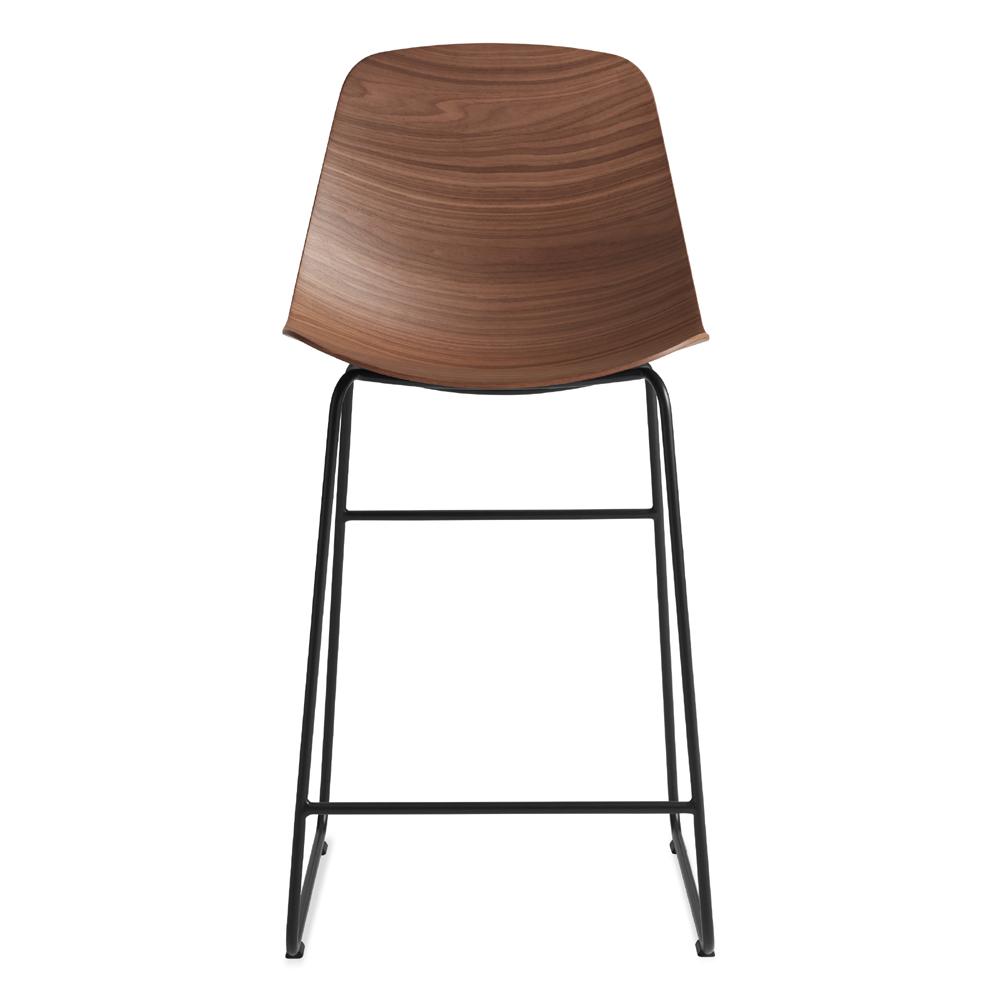 Clean Cut Counter Stool with Sled Leg Stools BluDot Walnut 