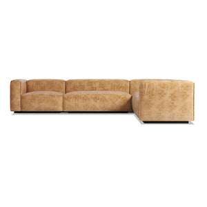 Cleon Large Sectional Sofa Sofa BluDot Camel Leather Left 