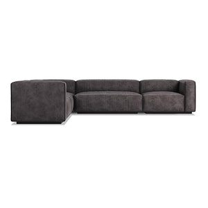 Cleon Large Sectional Sofa Sofa BluDot Slate Leather Right 