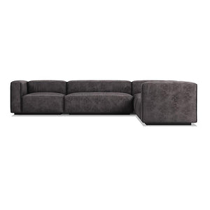 Cleon Large Sectional Sofa Sofa BluDot Slate Leather Left 