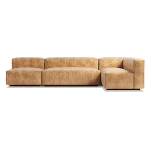 Cleon Medium Plus Sectional Sofa Sofa BluDot Camel Leather Left 
