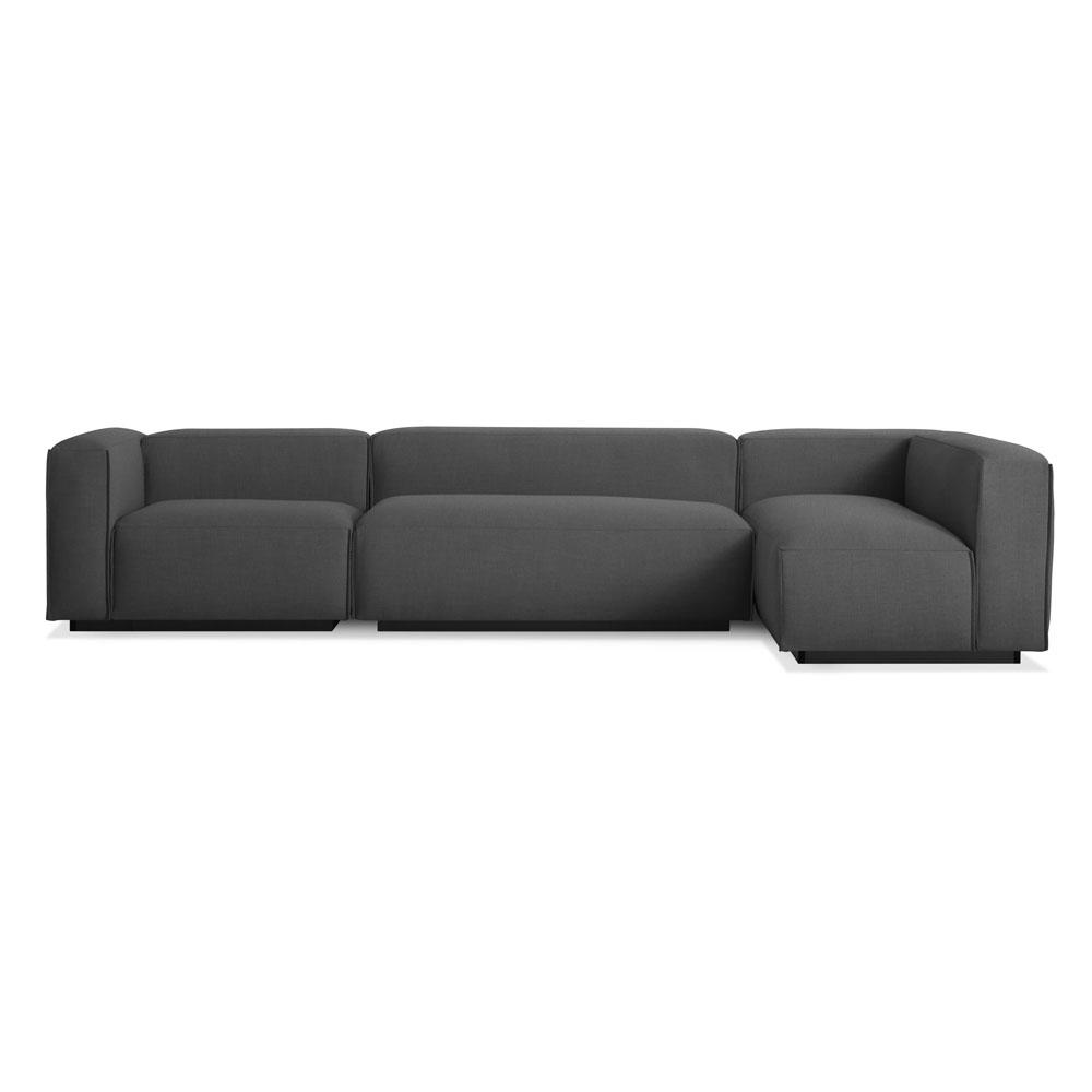 Cleon Medium Plus Sectional Sofa Sofa BluDot Maharam Meld in Panda Left 