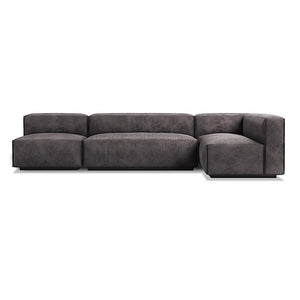 Cleon Medium Plus Sectional Sofa Sofa BluDot Slate Leather Left 