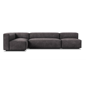Cleon Medium Plus Sectional Sofa Sofa BluDot Slate Leather Right 