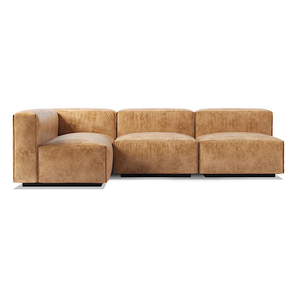 Cleon Medium Sectional Sofa Sofa BluDot Camel Leather Right 