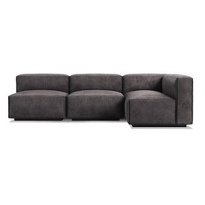 Cleon Medium Sectional Sofa Sofa BluDot Slate Leather Left 
