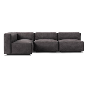 Cleon Medium Sectional Sofa Sofa BluDot Slate Leather Right 
