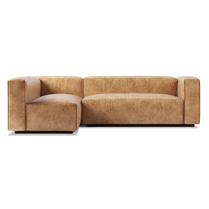 Cleon Small Sectional Sofa Sofa BluDot Camel Leather Right 