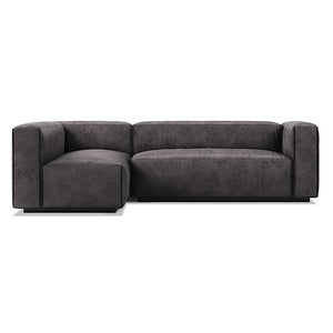 Cleon Small Sectional Sofa Sofa BluDot Slate Leather Right 