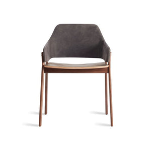 Clutch Dining Chair Side/Dining BluDot Slate Leather / Walnut 
