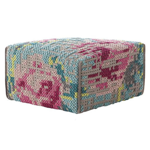 Canevas Spaces Square Pouf Pouf Gan Flowers. Color 