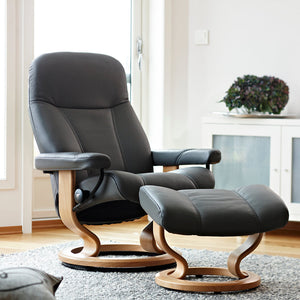 Consul Chair and Ottoman With Classic Base Office Chair Stressless 
