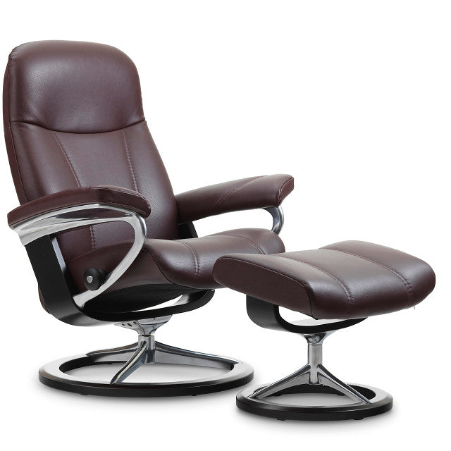 Consul Chair and Ottoman With Signature Base Chairs Stressless 