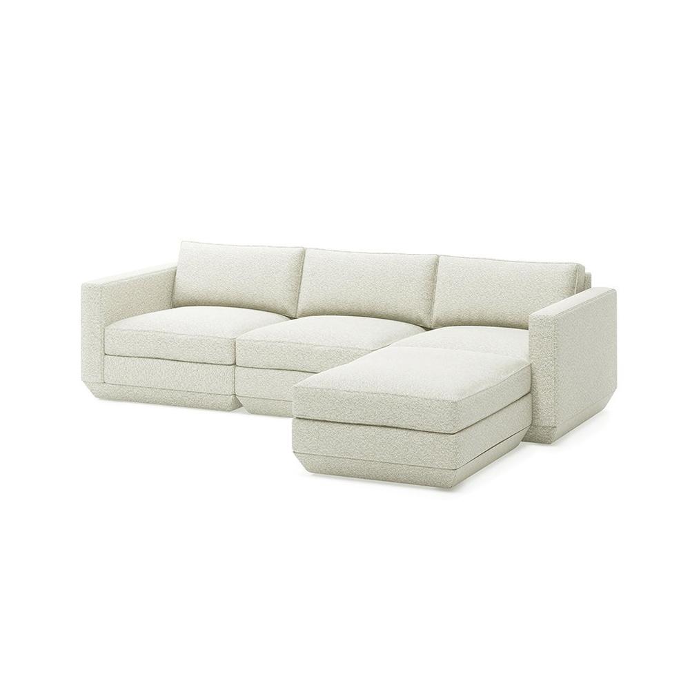 Podium 4PC Sectional Sofa Gus Modern Copenhagen Fossil Right Facing 