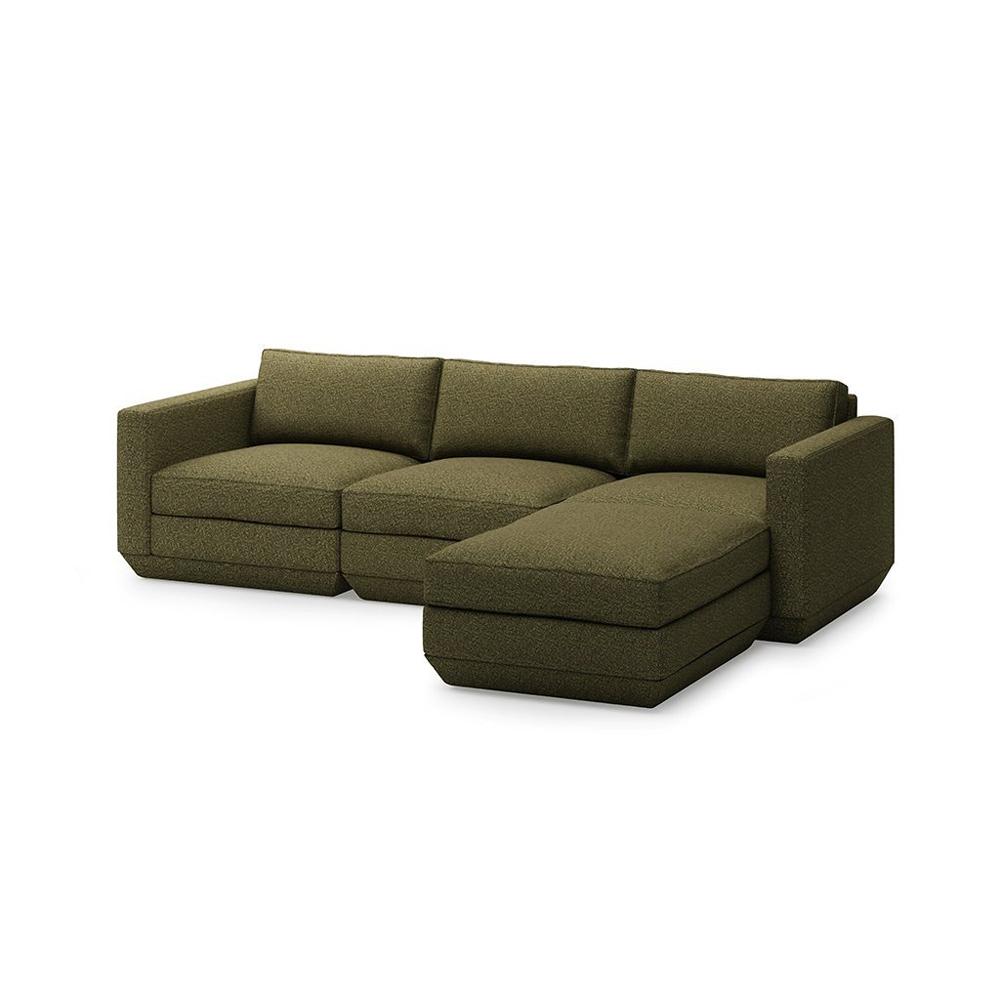 Podium 4PC Sectional Sofa Gus Modern Copenhagen Terra Right Facing 