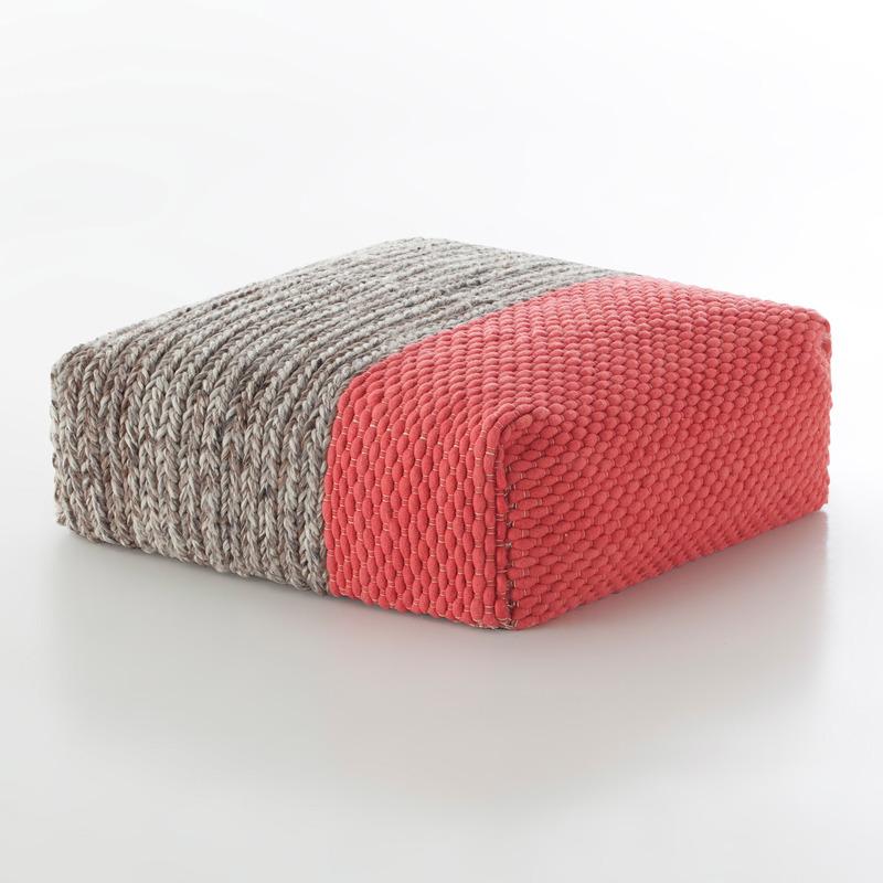 Mangas Space Square Plait Pouf pouf Gan Coral 