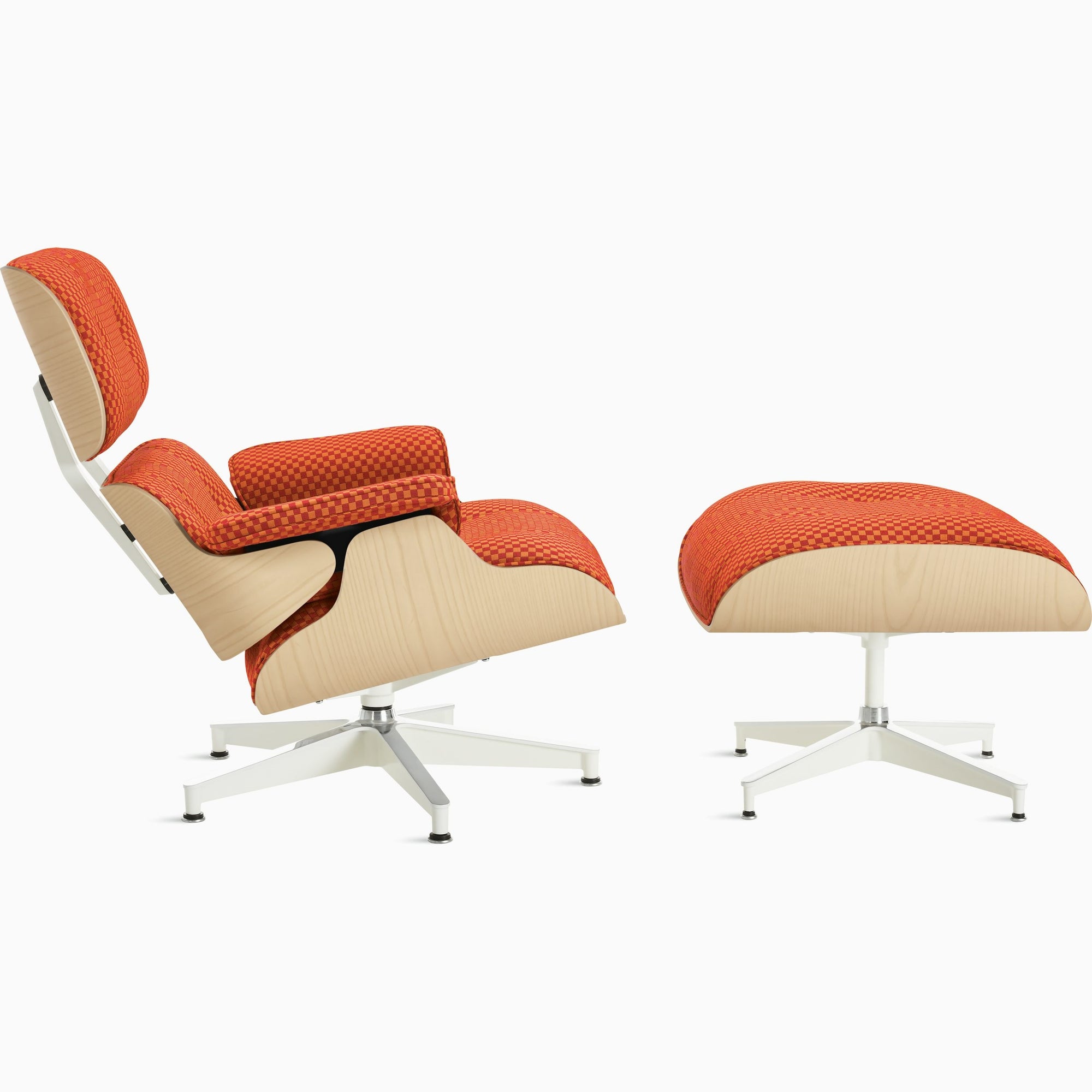 Eames Lounge Chair & Ottoman in White Ash