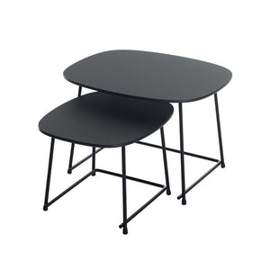 Cup Nesting Table Set Tables Plank Black tops - Black legs 