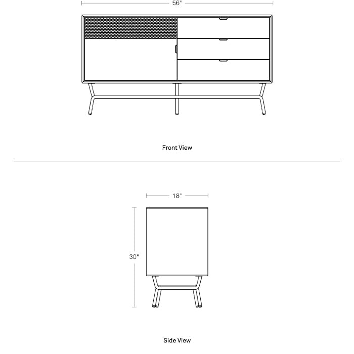 Dang 1 Door / 3 Drawer Console storage BluDot 