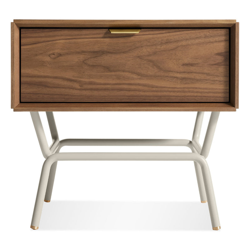 Dang 1 Drawer Nightstand storage BluDot Walnut / Putty Grey 