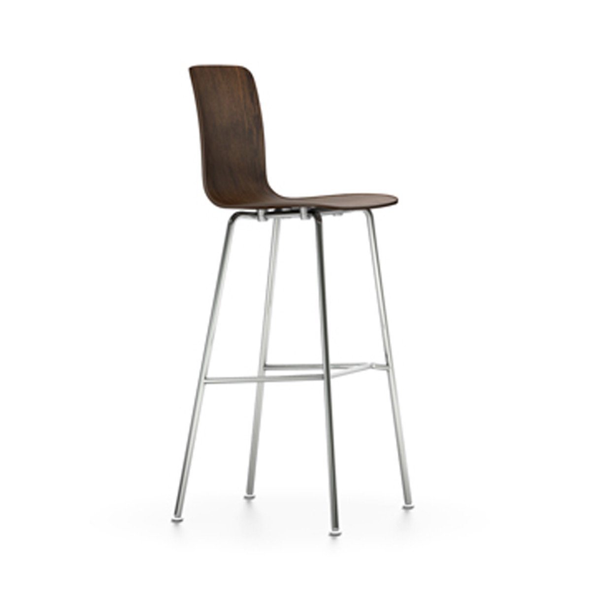 HAL Ply Stool High bar seating Vitra dark oak white hard glides (standard)