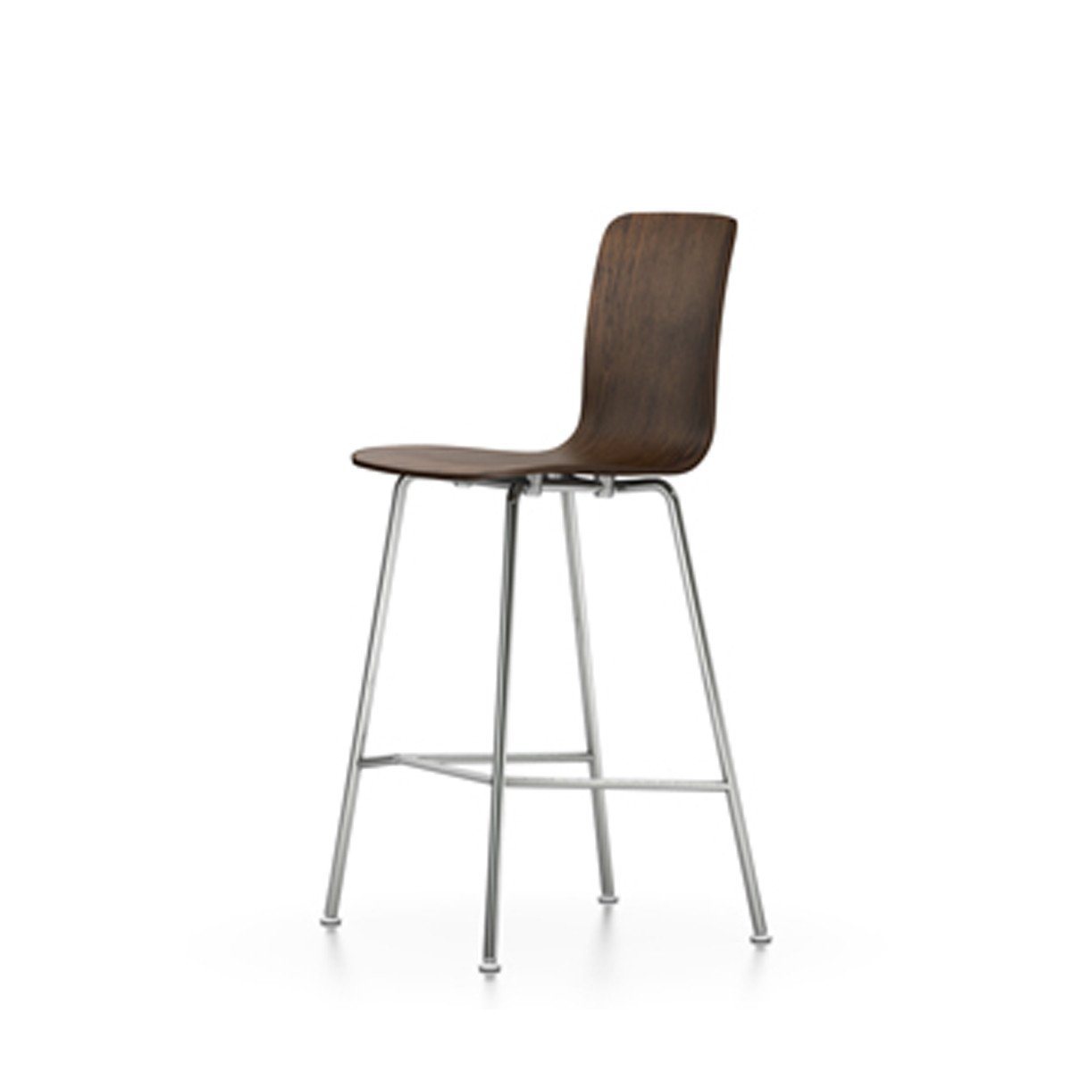 HAL Ply Stool Medium bar seating Vitra dark oak white hard glides (standard)