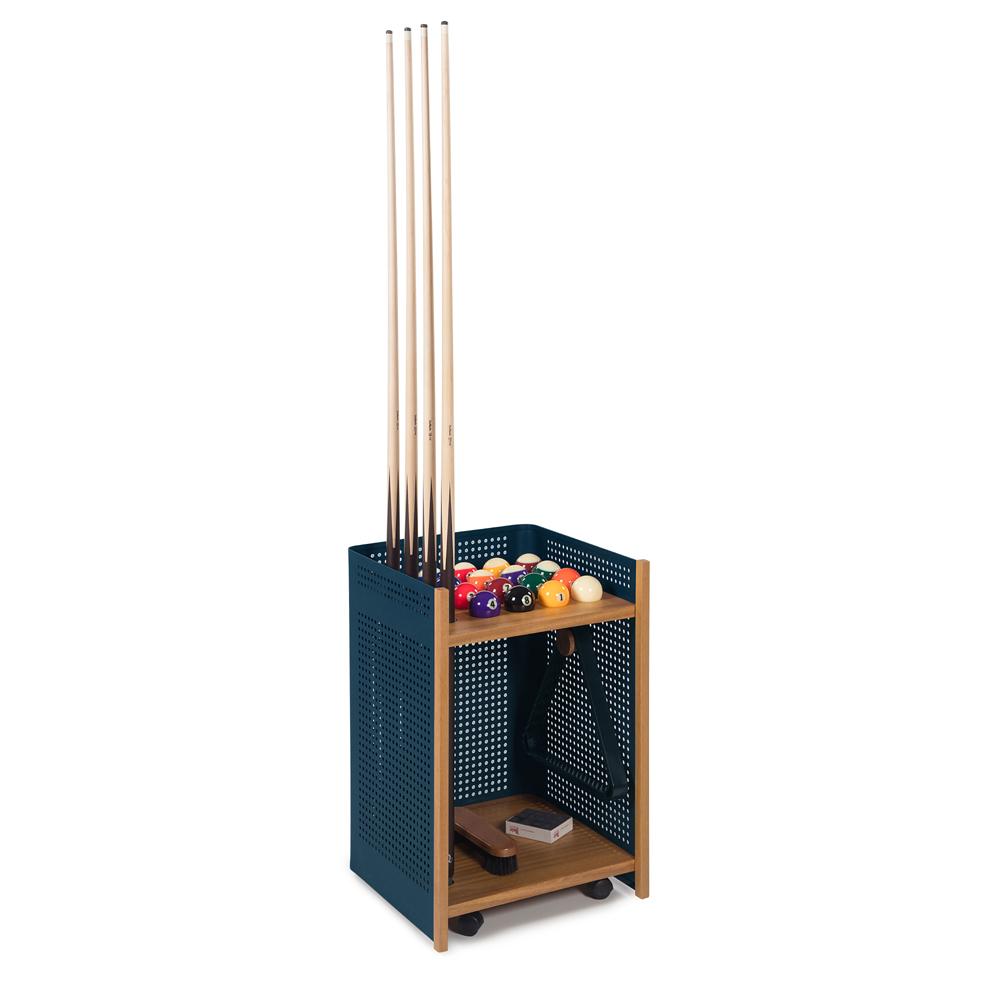 Diagonal Floor Cue Rack storage RS Barcelona Blue Iroko 