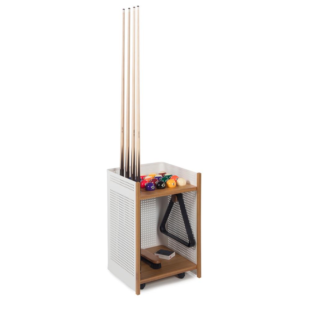 Diagonal Floor Cue Rack storage RS Barcelona White Iroko 