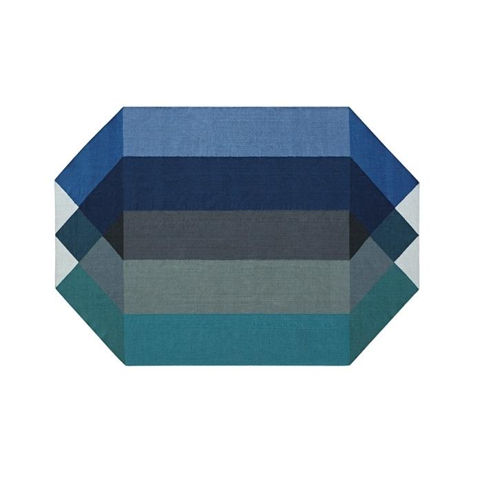 Diamond Rug Rug Gan Blue-Green 5’7" x 7’3" 