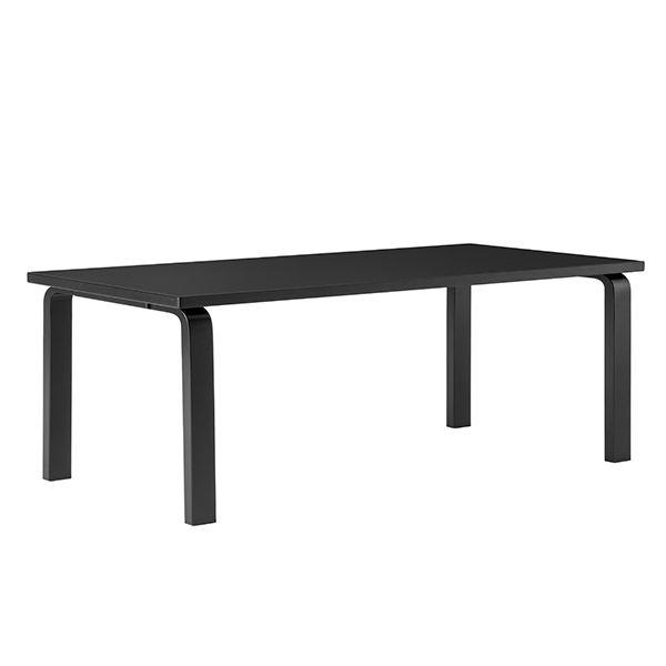 AALTO Table Rectangular 86A Tables Artek Top Black Linoleum | Legs and Edge Band Black Lacquered + $320.00 