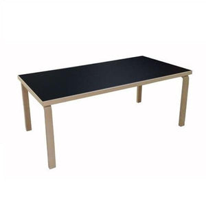 AALTO Table Rectangular 86A Tables Artek Top Black Linoleum | Legs and Edge Band Natural Lacquered + $160.00 