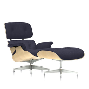 Eames Lounge Chair & Ottoman in Mohair Supreme lounge chair herman miller Standard White Ash Mohair Supreme Slate