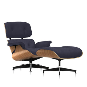 Eames Lounge Chair & Ottoman in Mohair Supreme lounge chair herman miller Standard Walnut Mohair Supreme Slate