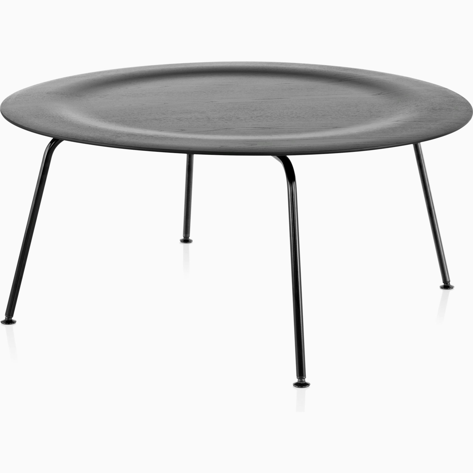 Eames Molded Plywood Coffee Table - Metal Base Coffee Tables herman miller Ebony +$50.00 Black Base 