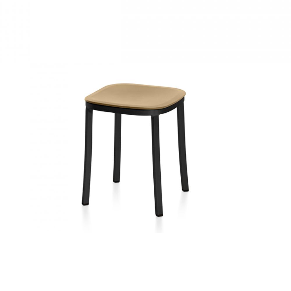 Emeco 1 Inch Small Stool Stools Emeco Dark Powder Coated Aluminum Sand 