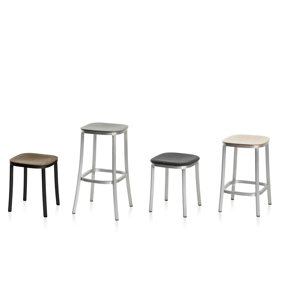 Emeco 1 Inch Upholstered Small Stool Stools Emeco 