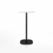 Emeco 2 Inch Flat Base Bar Height Table - Round Top Coffee table Emeco Table Top 24" Black Powder Coated Aluminum Brushed Aluminum