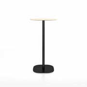Emeco 2 Inch Flat Base Bar Height Table - Round Top Coffee table Emeco Table Top 24" Black Powder Coated Aluminum Accoya Wood