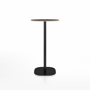 Emeco 2 Inch Flat Base Bar Height Table - Round Top Coffee table Emeco Table Top 24" Black Powder Coated Aluminum Black Laminate Plywood