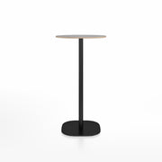 Emeco 2 Inch Flat Base Bar Height Table - Round Top Coffee table Emeco Table Top 24" Black Powder Coated Aluminum Gray Laminate Plywood
