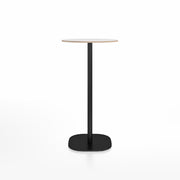 Emeco 2 Inch Flat Base Bar Height Table - Round Top Coffee table Emeco Table Top 24" Black Powder Coated Aluminum White Laminate Plywood